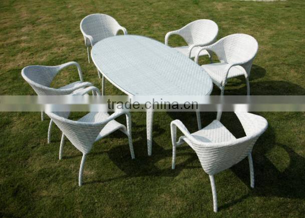 Modern design wicker dining table and chair 1883