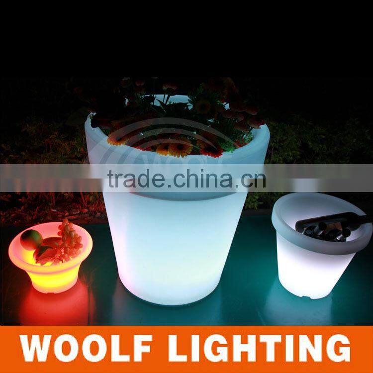 colorful plastic luminous led flower pots outdoor
