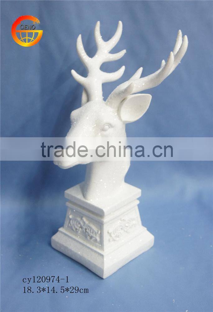 Hot selling resin white deer head decoration
