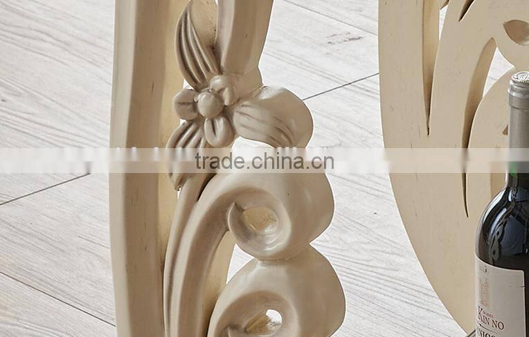 Ivory white color Solid wood hand carving dining trolley