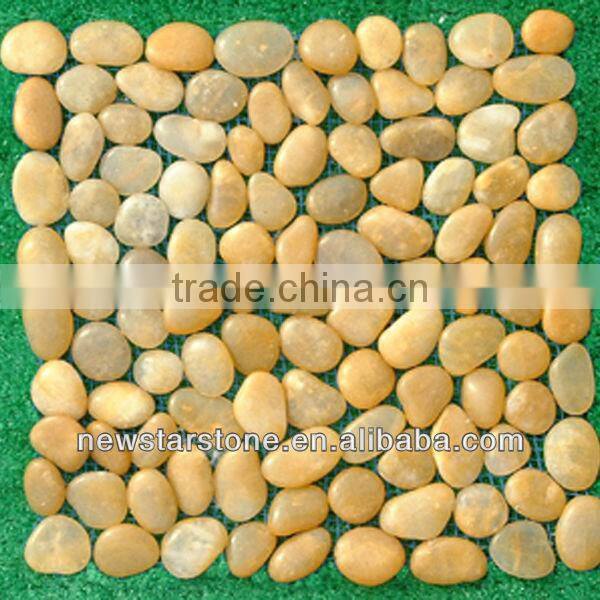 Natural river rock pebble mosaic