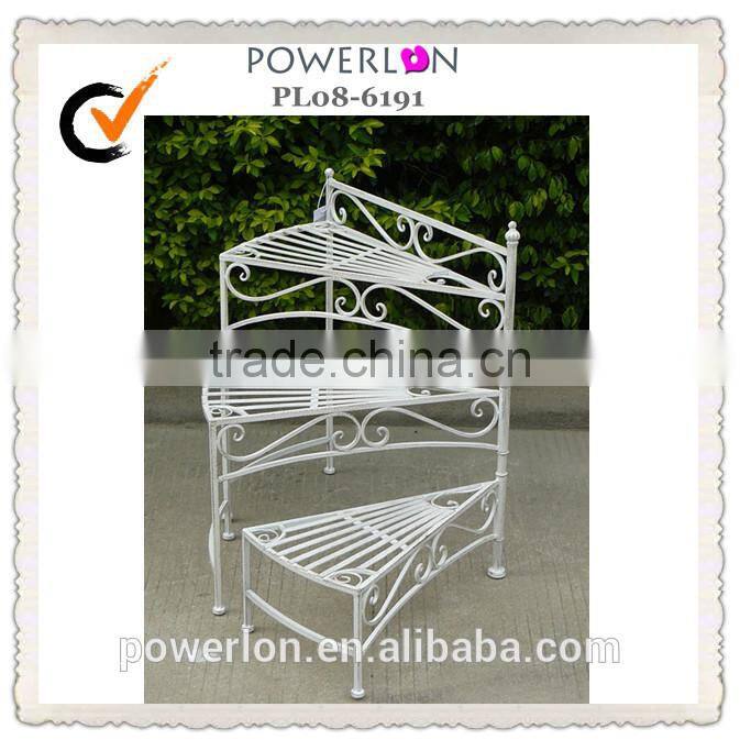 POWERLON Vintage Metal 3-tier planter stand flower folding outdoor decoration furniture