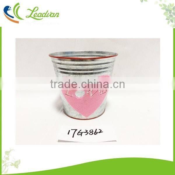 Hot sale tall galvanized metal bucket vase for wife birthday gift