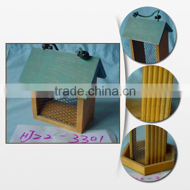 Decorative Beautiful Stand Wooden Bird House Feeder