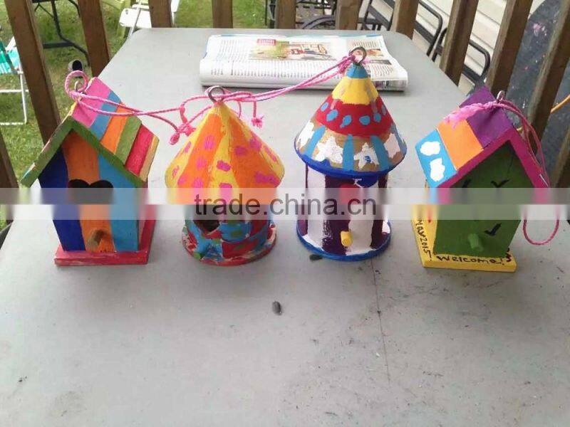 small handmade decorative wood craft bird house model wholesale