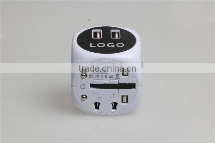 hot sell plug univeral travel double usb adapter world travel adaptor multipurpose plug travel adapter with usb