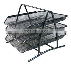New Stlye Iron Metal Mesh Office Document Tray /Metal Stationery/Stacking Rack 3-Tier Document Tray
