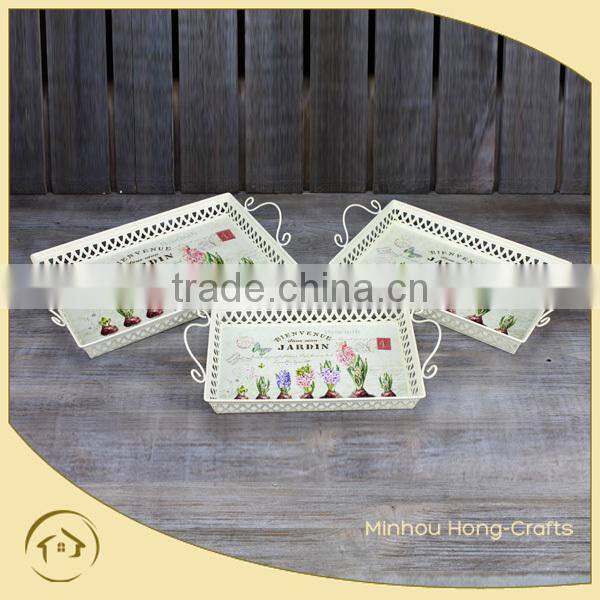 Marks and Spencer!home decorative cheap metal tray,metal handle tray