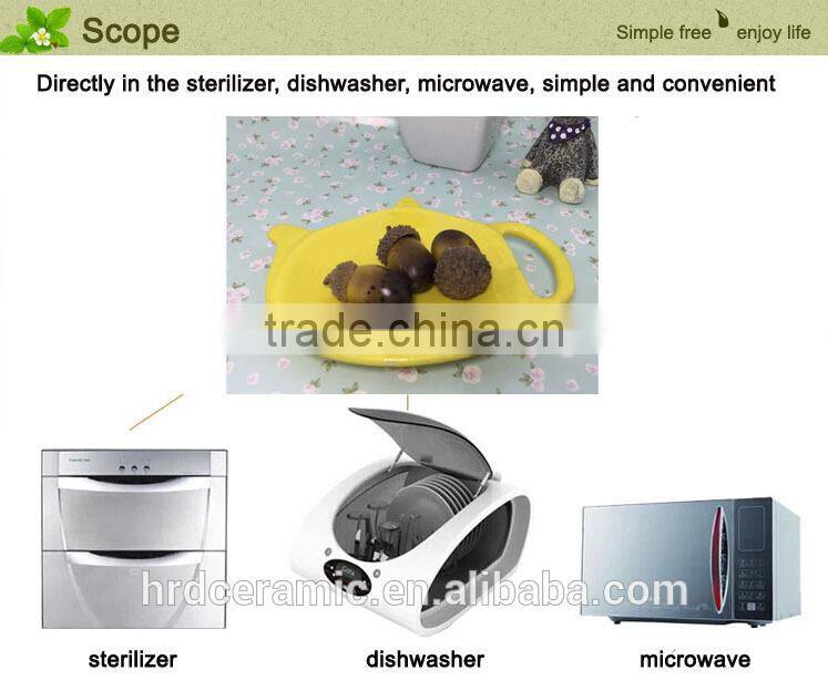 Made in China stocked dinnerware yellow ceramic dish