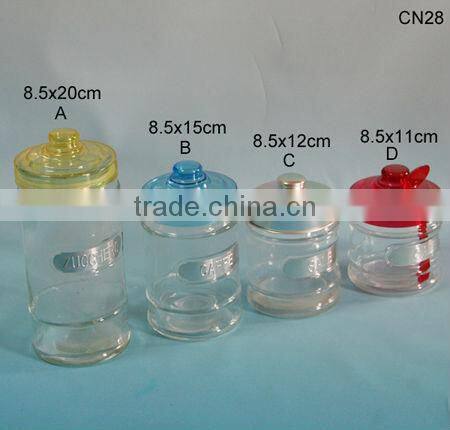 ZIBO direct cover clear cylinder glass cookie/coffee/tea jar with metal lid