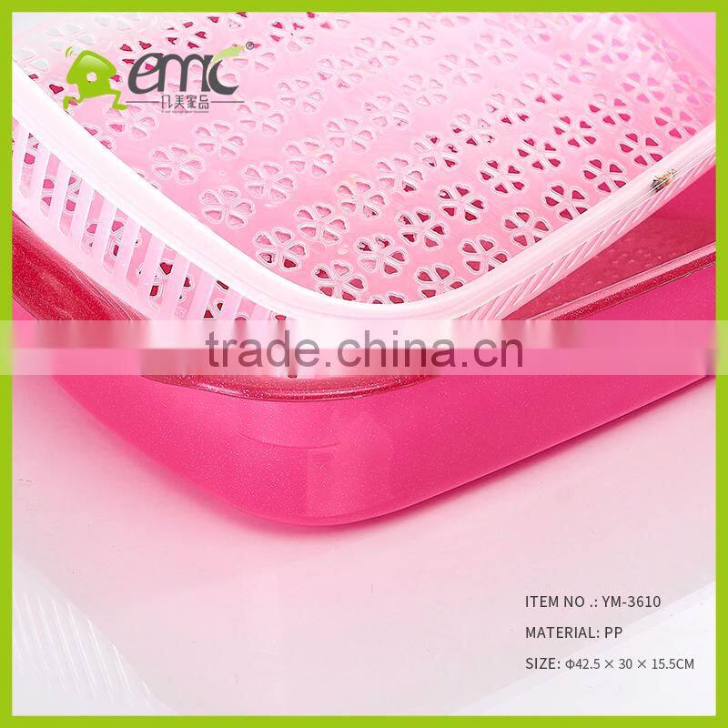 emc plastic kitchen drainers for vegetable and fruits, plastic drainers with lids