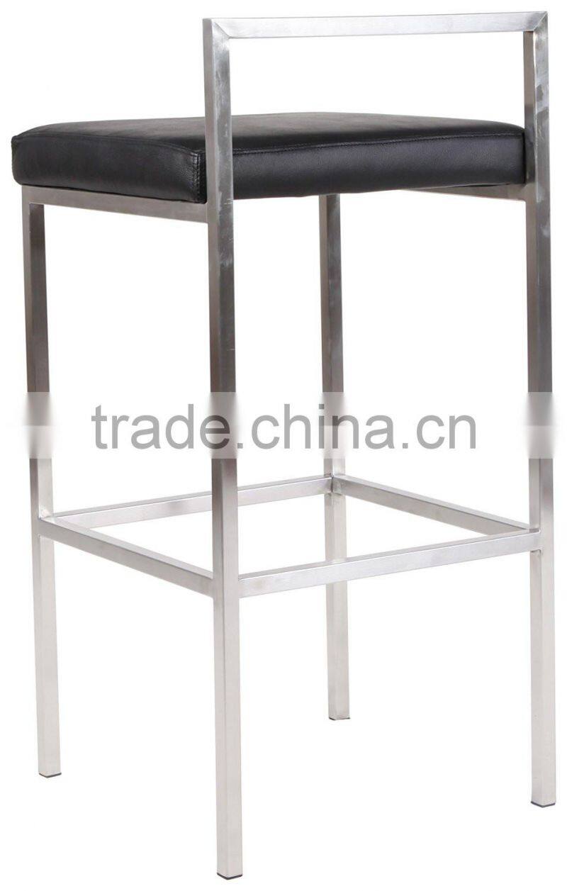 Factory price stainless steel frame metal type chair comfortable new design high bar chair