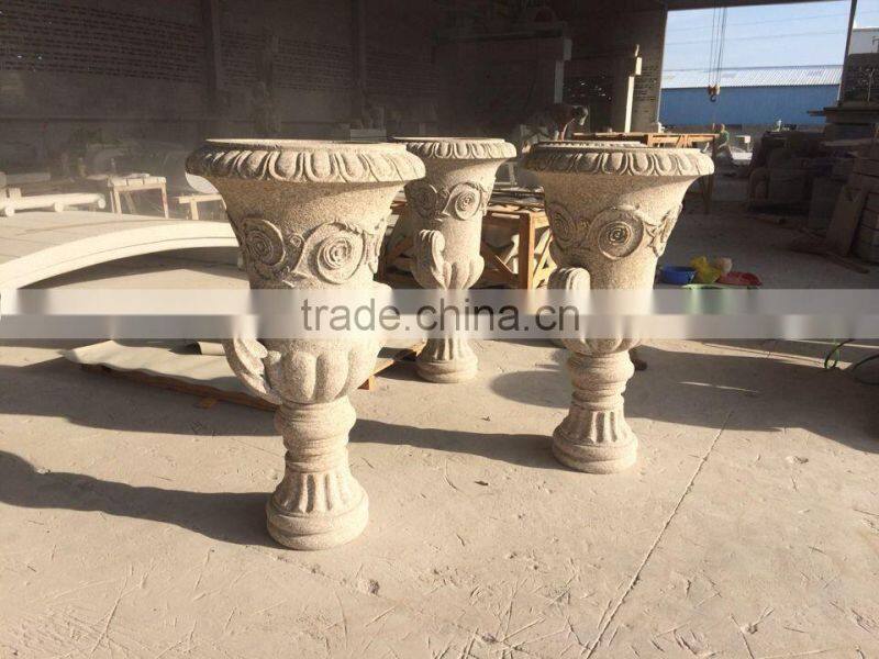 Stone Carving Flower Pots Garden Decorative Flower Pot Stone Flower Pot