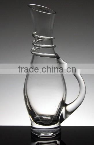 wholesale hand blown clear polish crystal red glass decanter