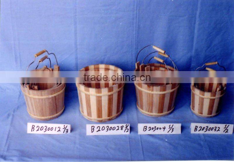 decoration difform small wooden water bucket for sale