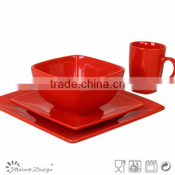 square cheap high qulity stoneware ceramic dinner set