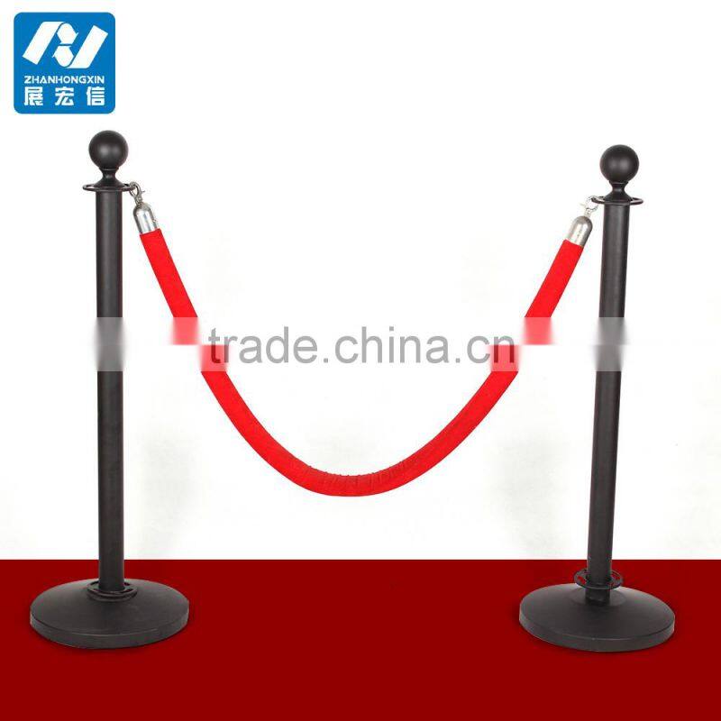 2pcs Black Steel Crowd Control Stanchion