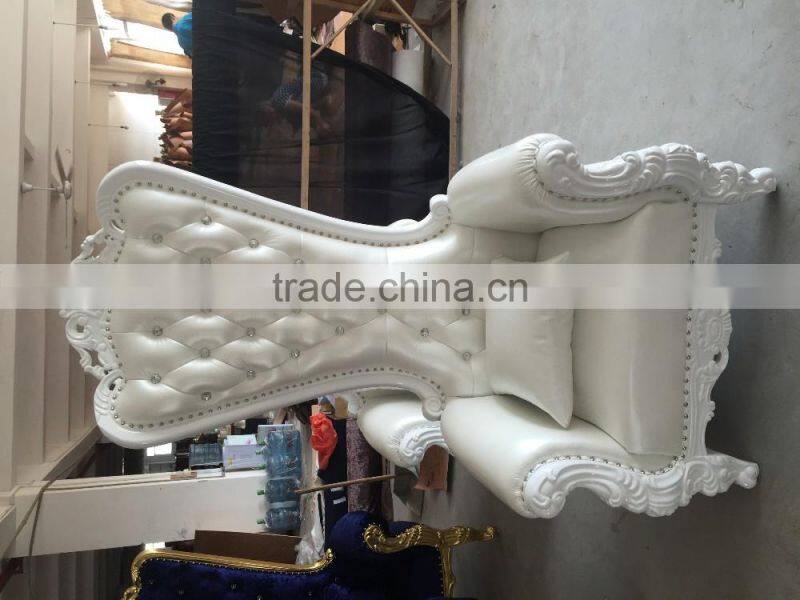YM01 neoclassic luxury high back decoration leisure chair gold/white leather wedding chair hotel photo studio shop window chair