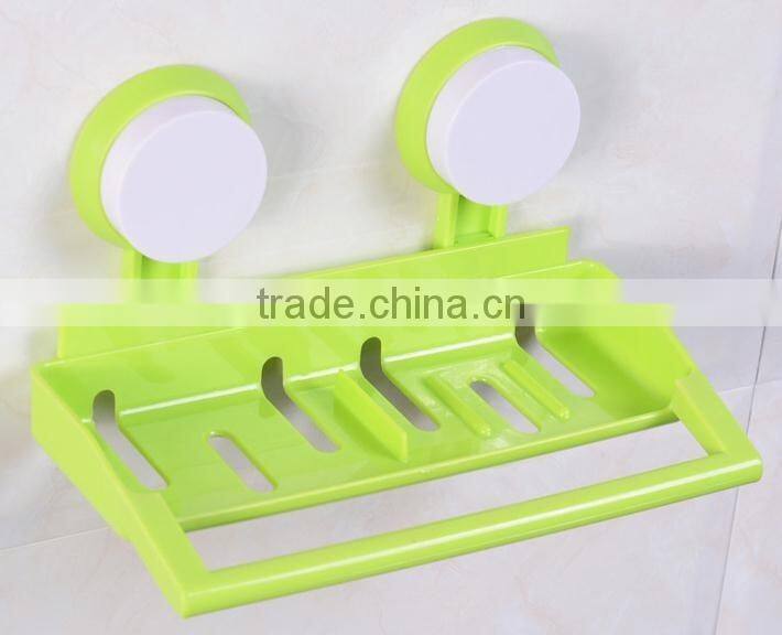 Vacuum suction cup kitchen and bathroom plastic multifunction shelf/holder/soap frame/towel rack