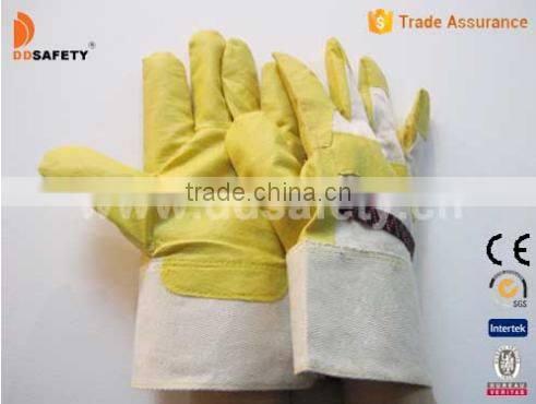 Yellow PVC Gloves White Back Working Hloves