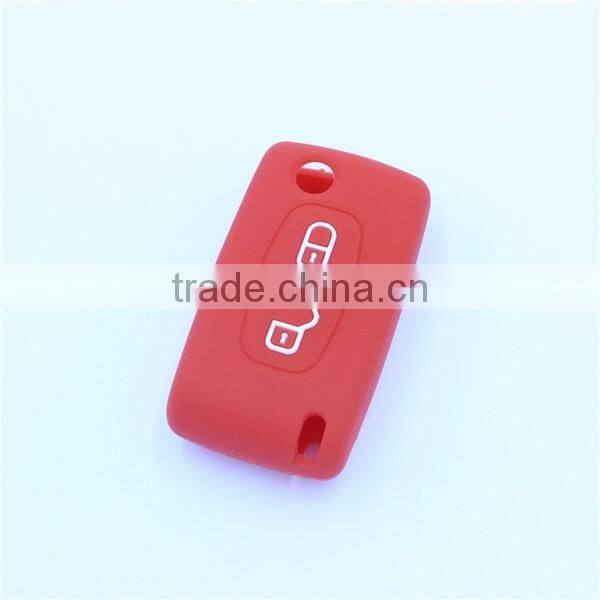 Silicone rubber remote key case, key cover for Citroen Peugeot ,307,308(2 buttons)