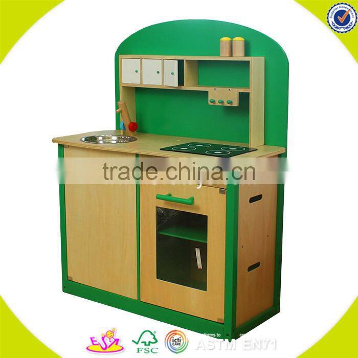 Wholesale hot selling baby wooden play kitchen game popular wooden play kitchen toy W10C051