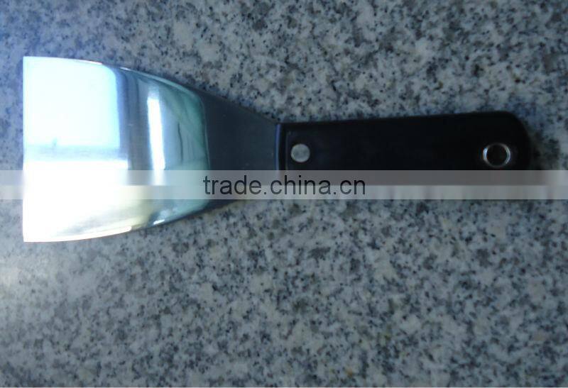Stainless steel putty knife with plastic handle