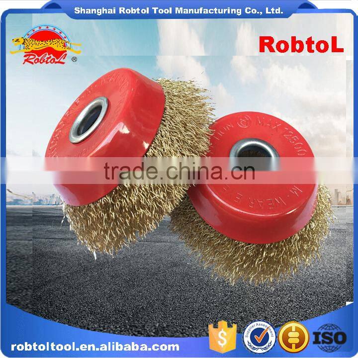 5" steel wire cup brush wheel twist knot crimped bowl disc abrasive round grinding cheaning brush