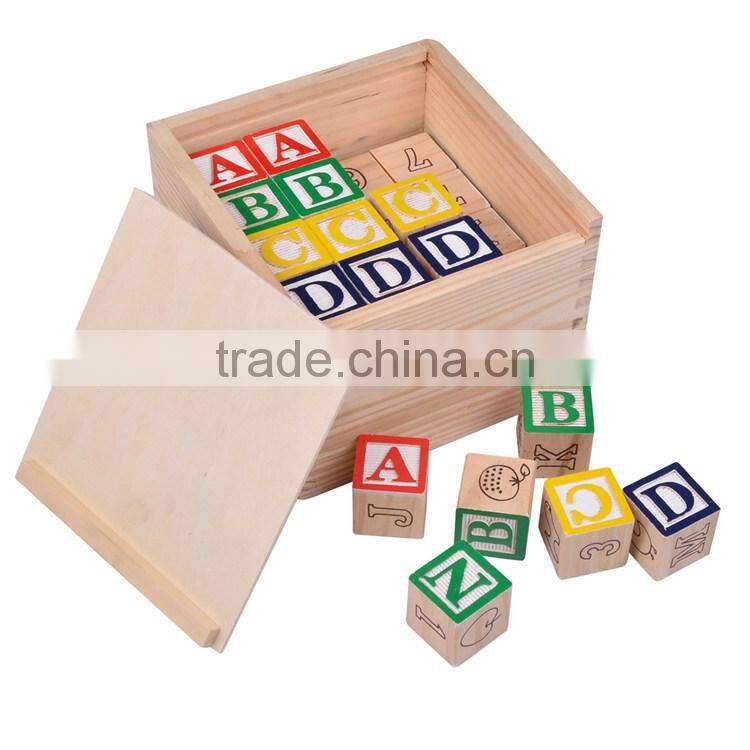 Competitive price 48 pcs of wooden alphabet blocks