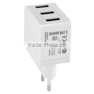 Customized EU Plug 5V 3.1A 3 USB charger