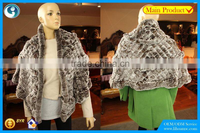 High Quality Knitted Rex-Rabbit Shawl