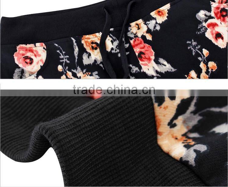 New Winter Women Brand Fashion Long-sleeved Tops + shorts Floral track suit