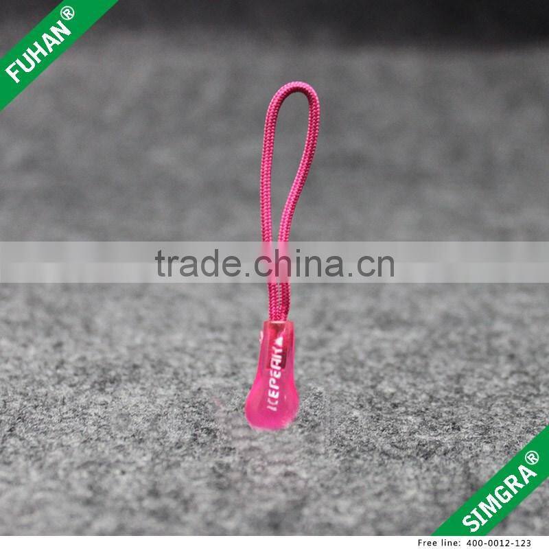 Pink Color Embossed Zipper Puller and Slider for Bag