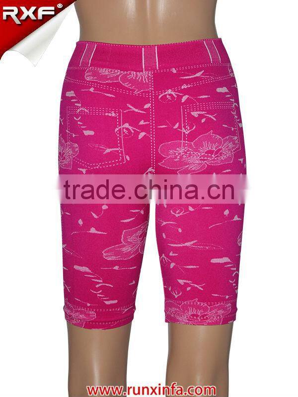 Nylon/spandex made ladies half pants girls half pants