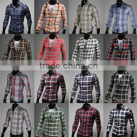 Mens plaids/checks classic shirts 16 colors stock hot sale man shirts