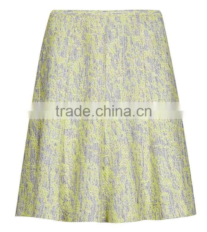 best selling mature women printed flare short skirt made in china