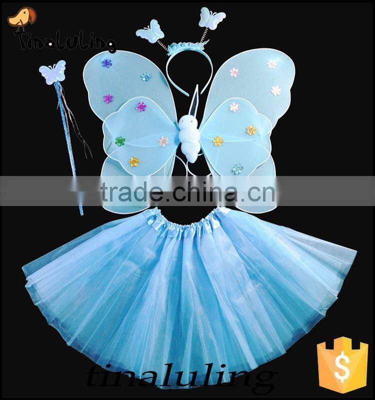 girls fancy dress angel wings with tutus party wears new products