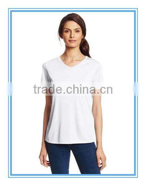 60% cotton 40% polyester womens t-shirts,Custom Dry Fit womens V-Neck Tee