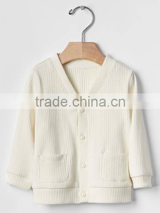 hot sale plain white organic cotton baby cardigan clothes