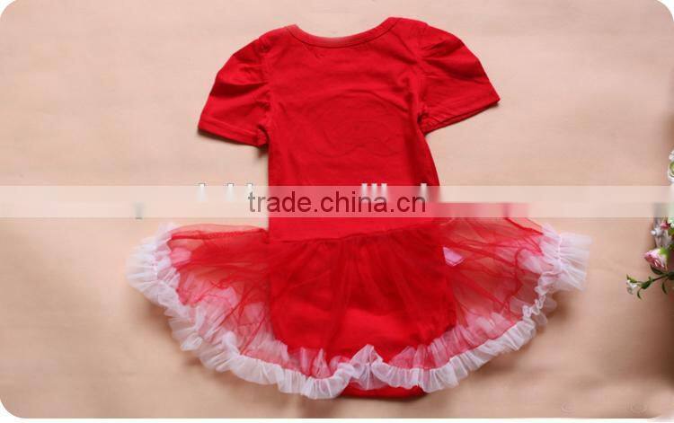 Children Christmas Outifit Santa Claus Baby Clothes Romper Red Booming Chiffon Clothing