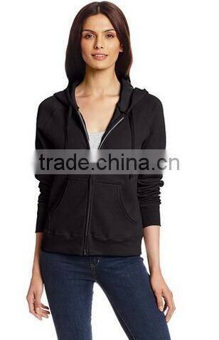 new design women's Ribbed-knit cuffs and hem Fleece sweatshirts zipper with hood