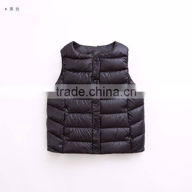 factory suppliers children's vests & custom fashion girls winter padded waistcoats