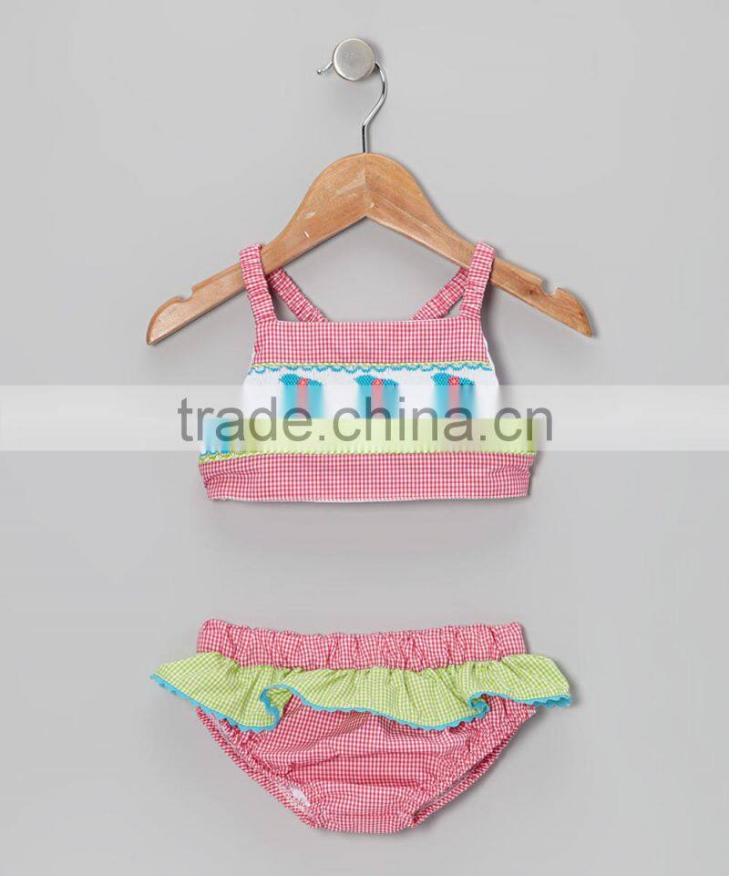 Dolphin smocked bikini for girls