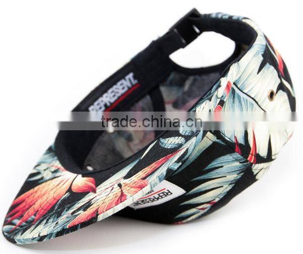 Red Mapel leaf custom 5 panel flat sports cap