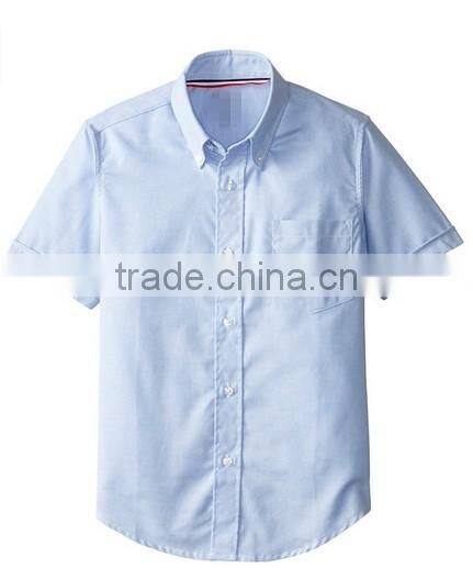 Boys' Short Sleeve Oxford Dress Shirt Decorate inner collar