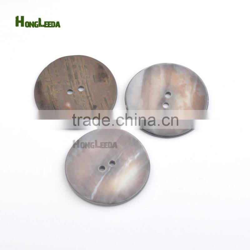 35mm 1.4inch Big Natural shell buttons 2-hole GREY mother of pearl buttons decoration SHELL-007