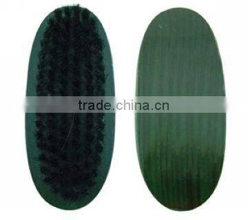 leather care wooden handle green PP hair shoe brush