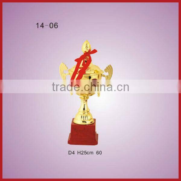 Golden plastic trophy with blackbase
