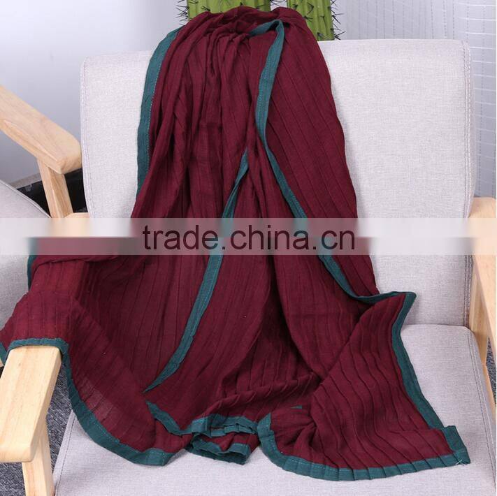2017 New women hijab fashion large size cotton scarf spring summer pure color scarves shawl
