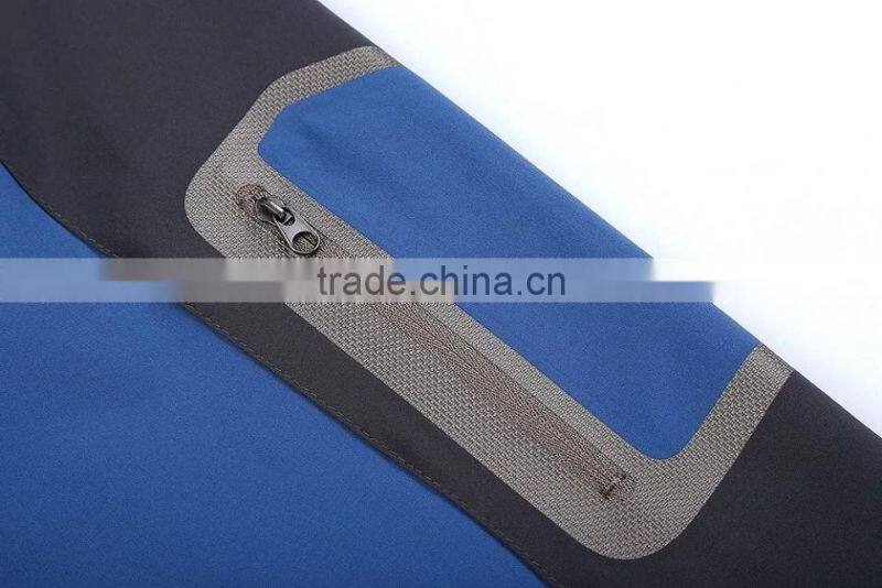 2017 NEW Water-Repellent Mens Blue Softshell Jacket